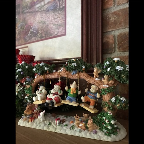 Rare VTG Large Holiday Santa Snowman Swinging Tree‼️FINAL SALE - Picture 1 of 16